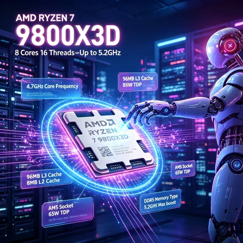 Amd Cpu Ryzen 7 - AMD Ryzen 7 9800X3D CPU per