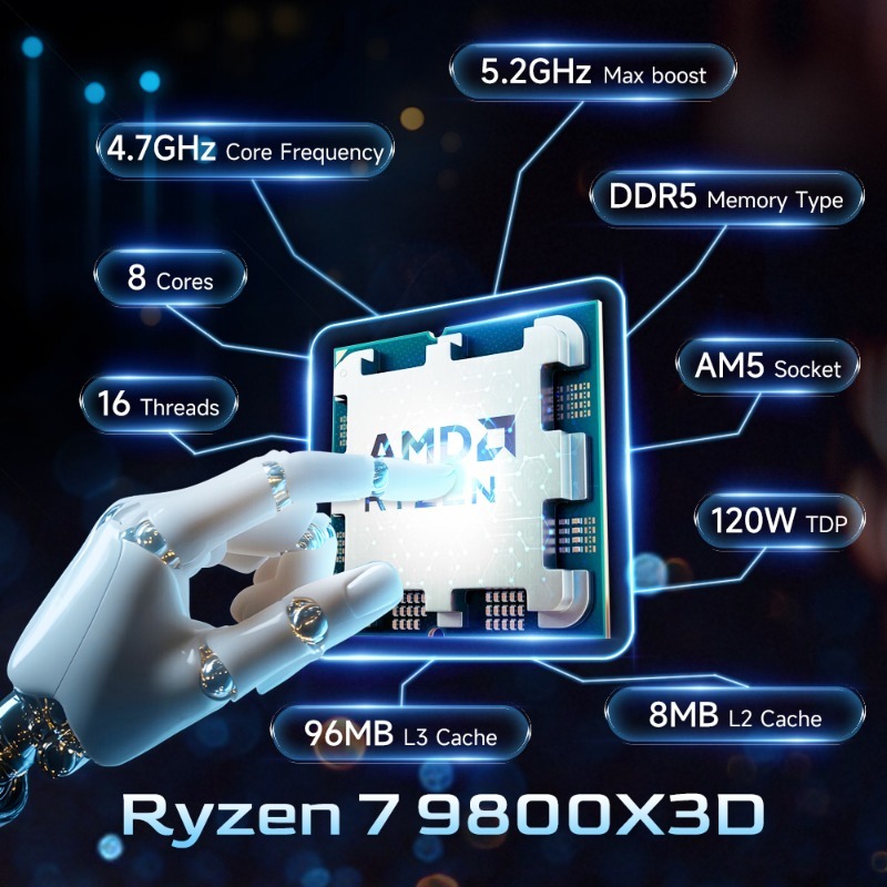 AMD Ryzen 7 9800X3D CPU per Cr - Amd Cpu Ryzen 7 recensione e prezzo